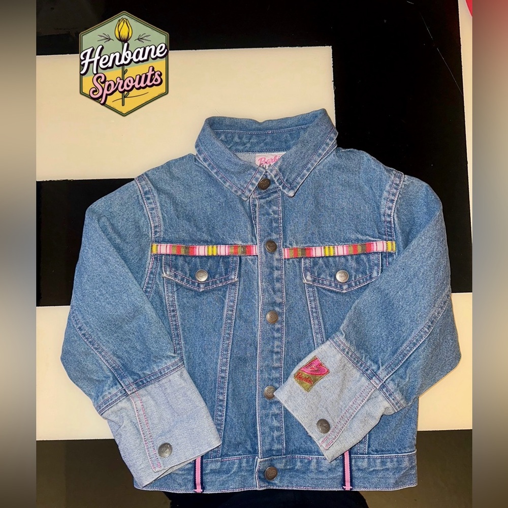 Vintage y2k Barbie Denim Jacket Girls